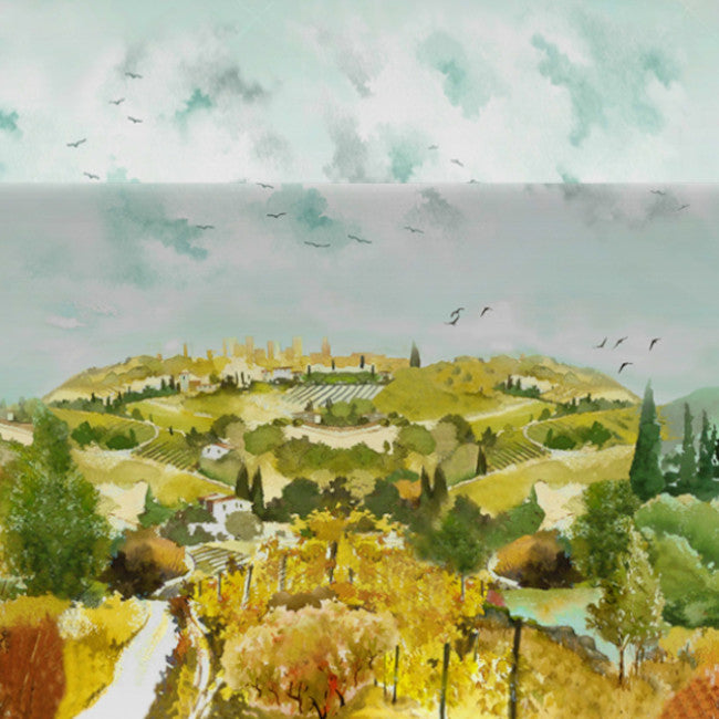 Una Casa in Toscana - Akryldug med smukt toskansk landskab