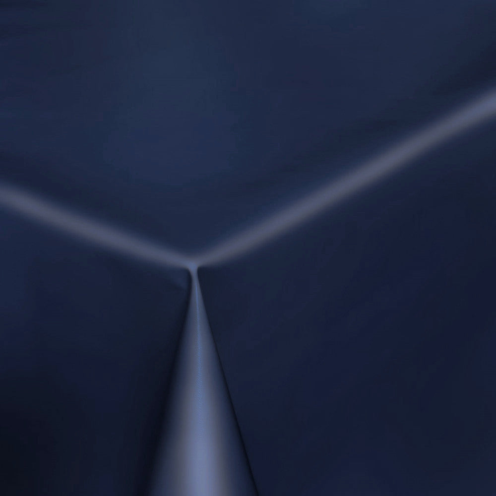 Uni Color - Ensfarvet halvblank voksdug, 140 cm bred - Indigo blå