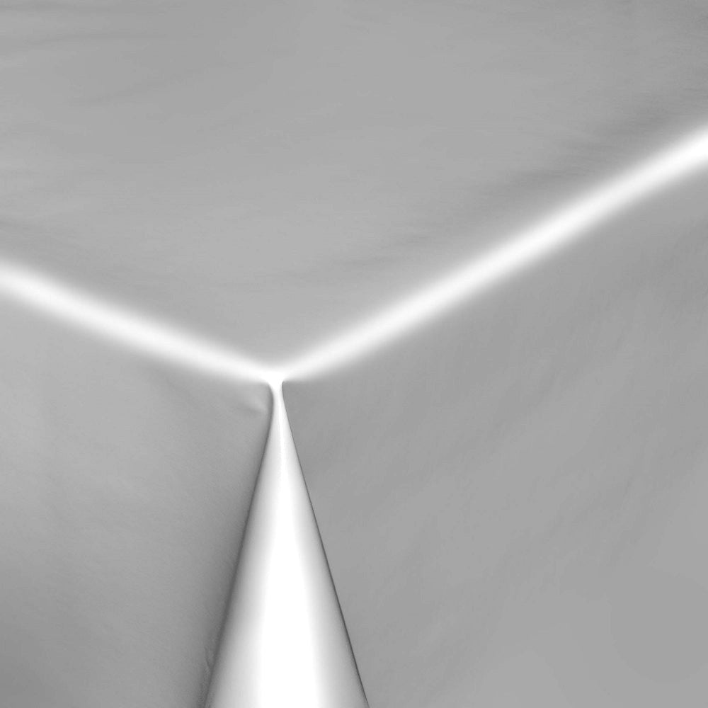 Uni Color - Ensfarvet halvblank voksdug, 140 cm bred - Sølv