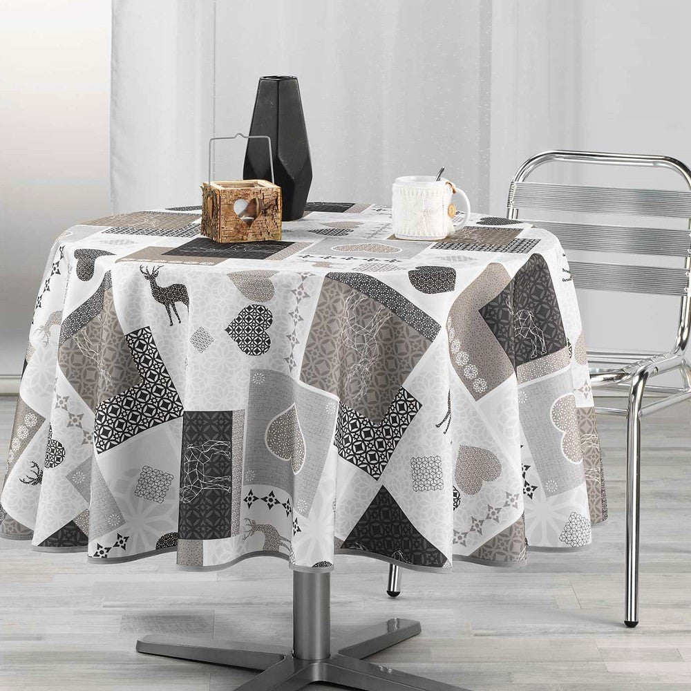 Valtho Natural Ø 180 cm, rund dug med anti-plet