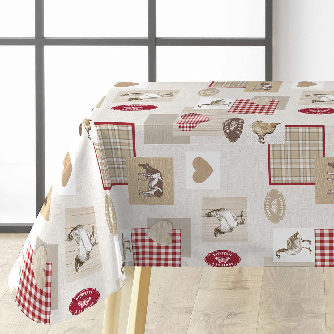 Velkommen til Gården - Voksdug med rustikt og landlig stemning, hjørne