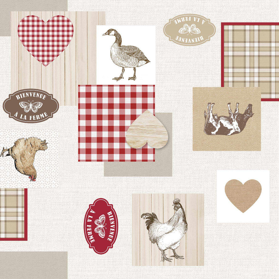 Velkommen til Gården - Voksdug med rustikt og landlig stemning