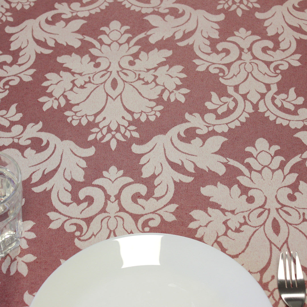 Versailles Bordeaux akryldug med klassisk humleornament-mønster, 180 cm