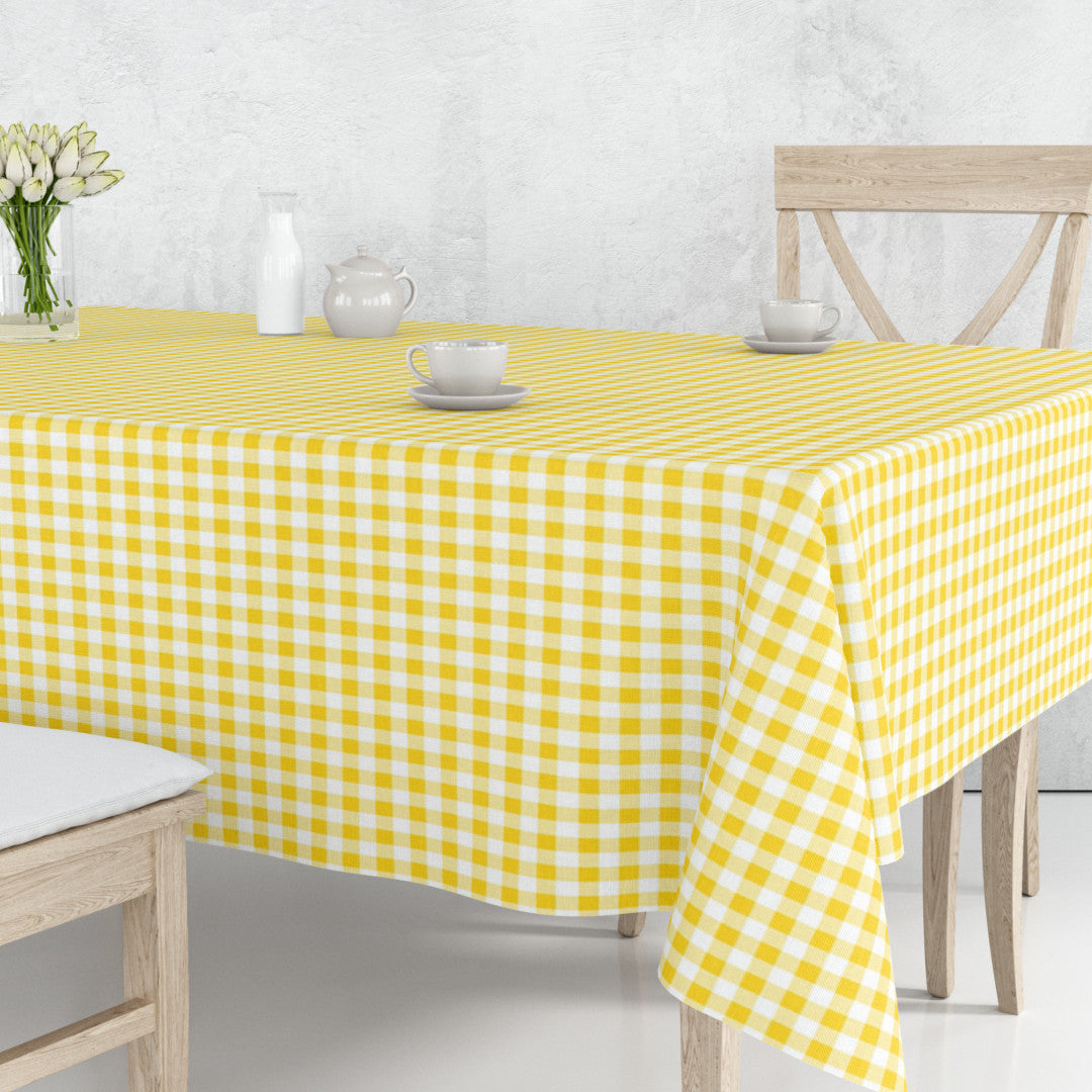 2. SORTERING - Vichy Amarillo - Klassisk ternet gul/hvid akryldug