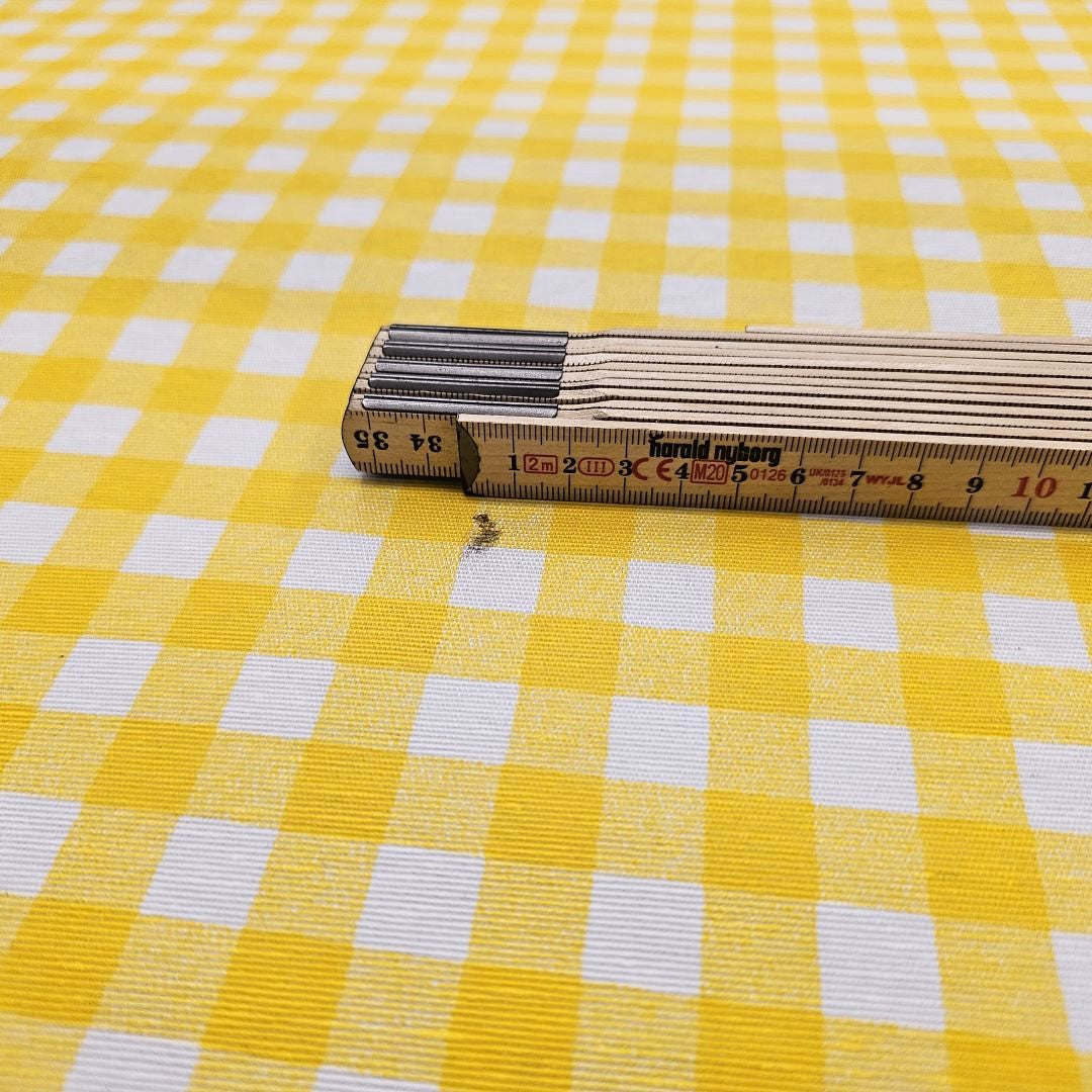 2. SORTERING - Vichy Amarillo - Klassisk ternet gul/hvid akryldug