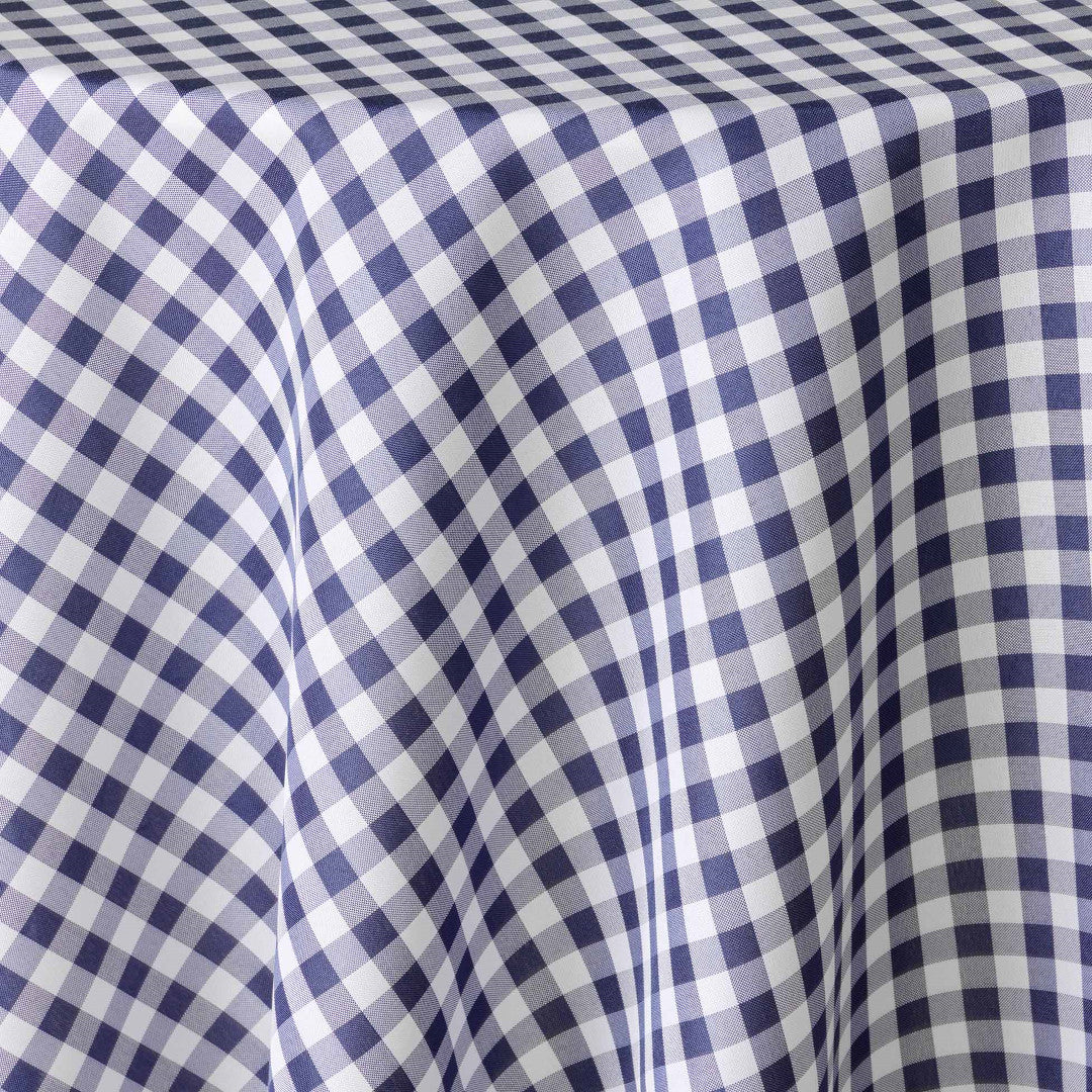 Vichy Blå Ø 180 cm, rund dug med anti-plet og tern, nærbillede