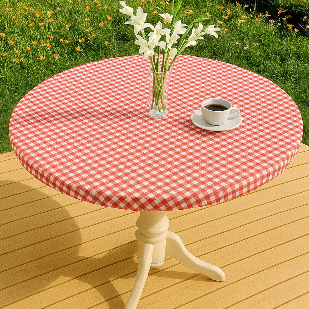 Vichy Petite Rød - Rund voksdug med elastik