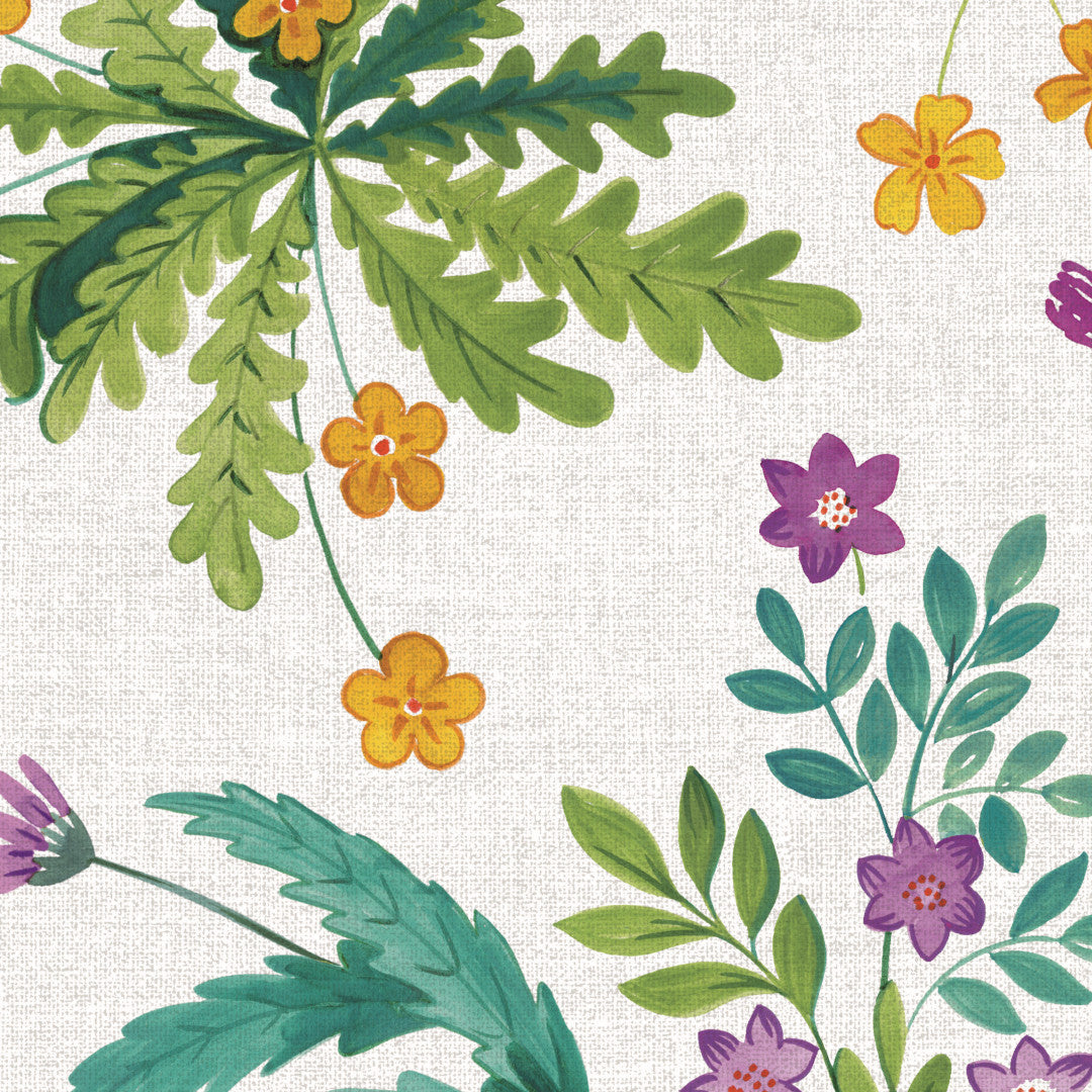 Vild Kløver – Voksdug med blomster og urter, næerbillede