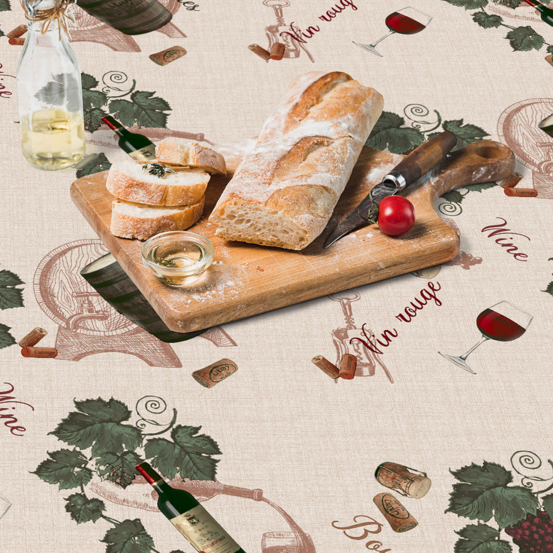 Vin Rouge - Voksdug med fransk vinmotiv, detaljer