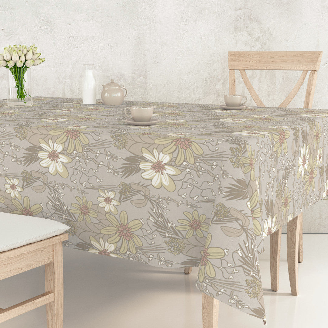 Violeta Pastel - Voksdug med blomster i pastelfarver på bord