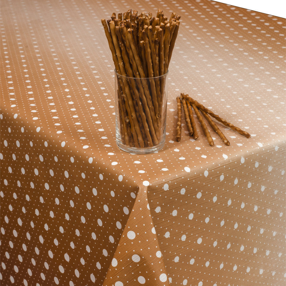 Fade Out Brown - Voksdug med prikker og let præget overflade