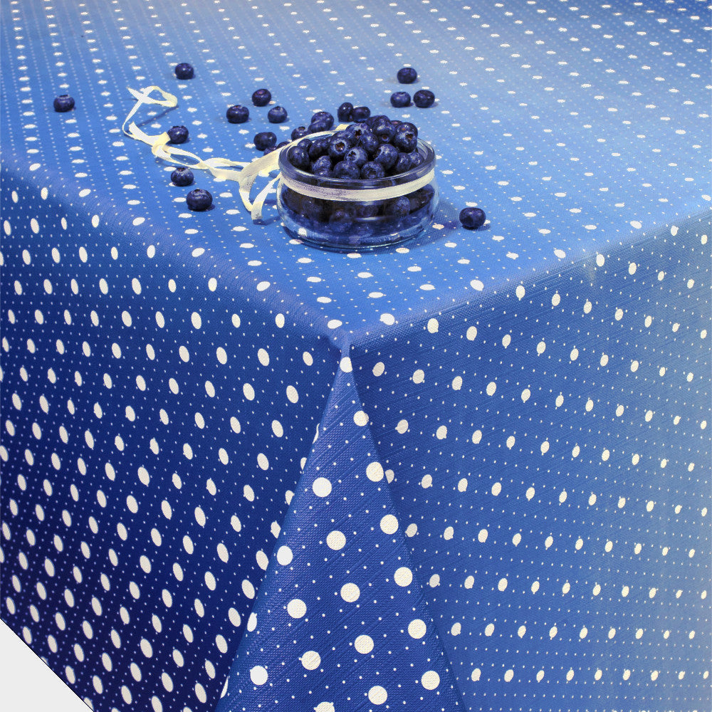 Fade Out Blue - Voksdug med prikker og let præget overflade