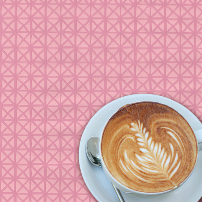 Andy Pink, voksdug med let præget overflade og vintage mønster