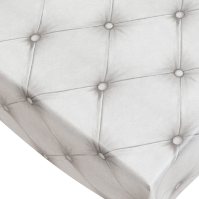 Chesterfield voksdug med Chesterfield look hvid, 140 cm bred