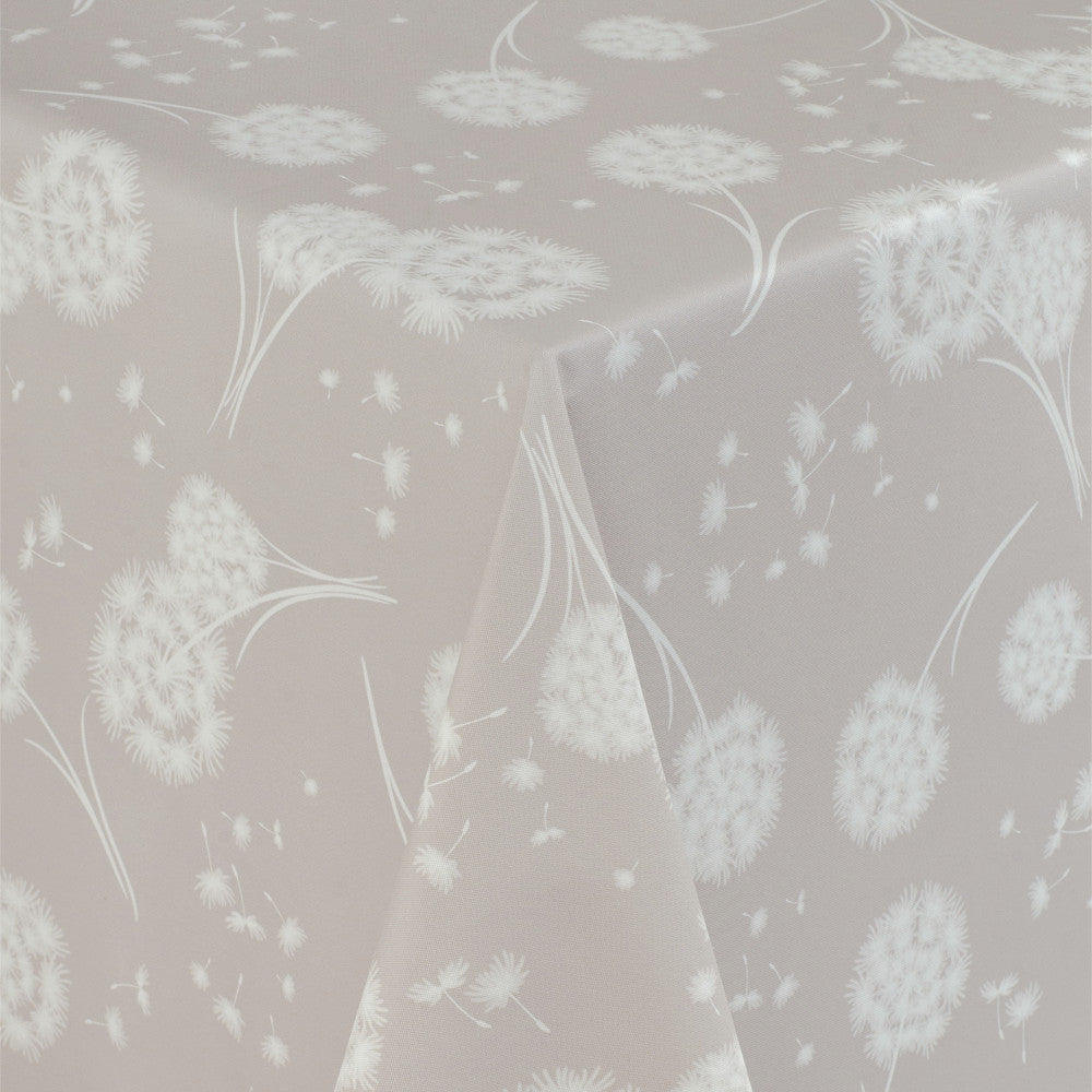 Fnok Beige - Voksdug med mælkebøtter og stofagtig overflade