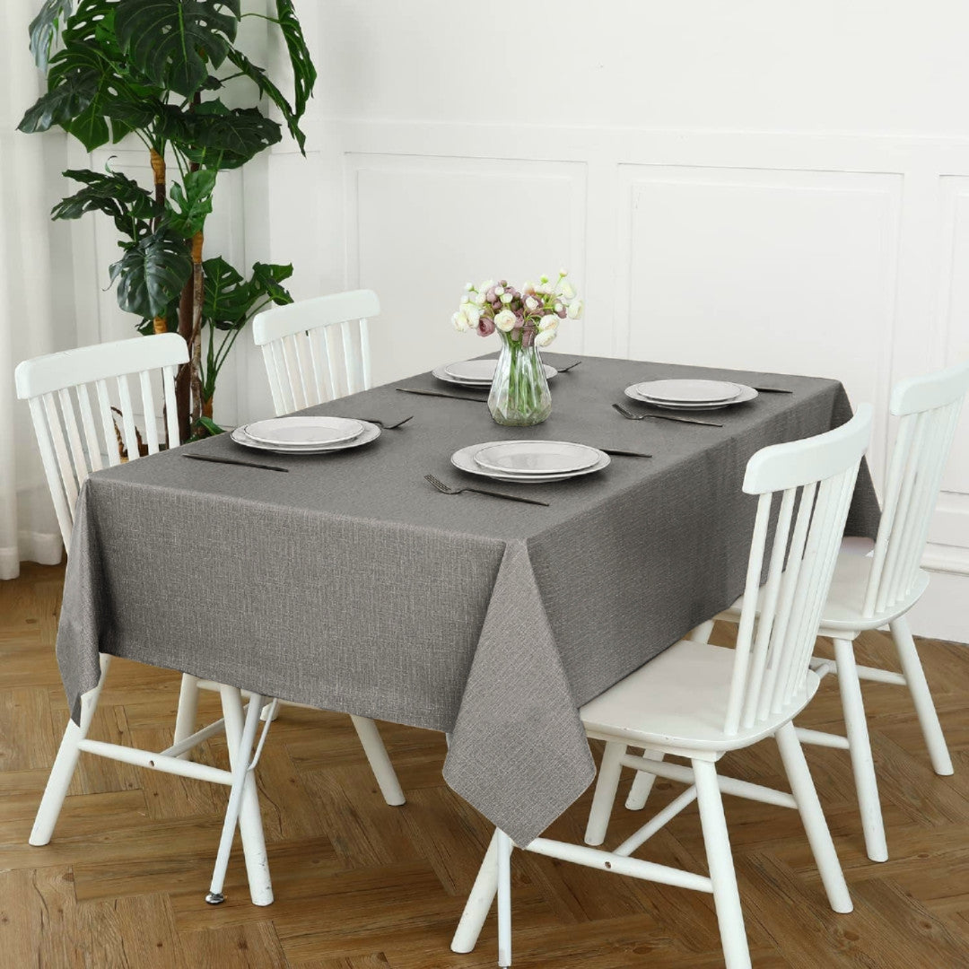 Linen Look Stone - Ensfarvet voksdug i hørlook, præget overflade, miljø