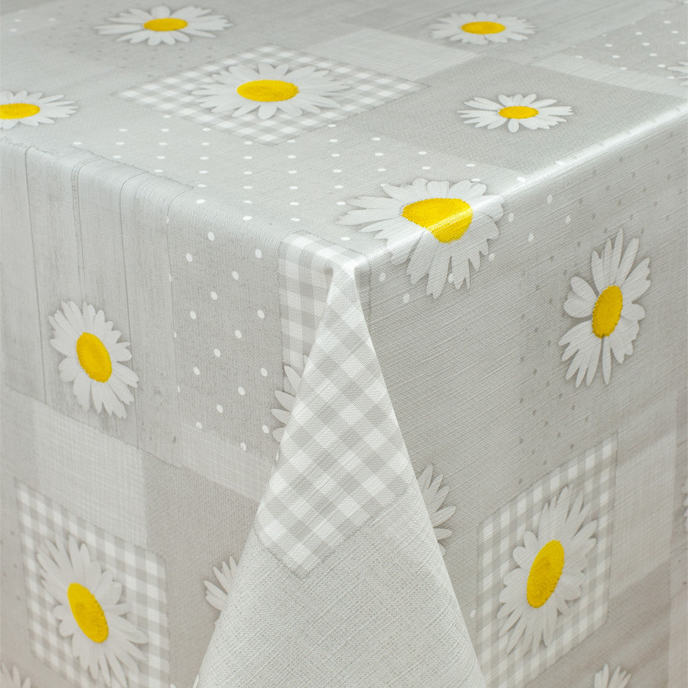 LÆNGDE: 2,2 m - Voksdug - Margueritter, Prikker og Patchwork