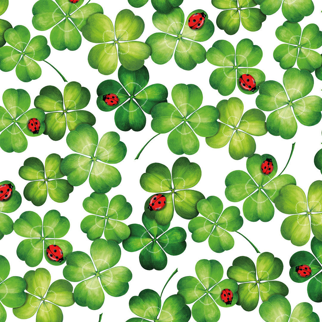 Voksdug med Mariehøns og Firkløvere