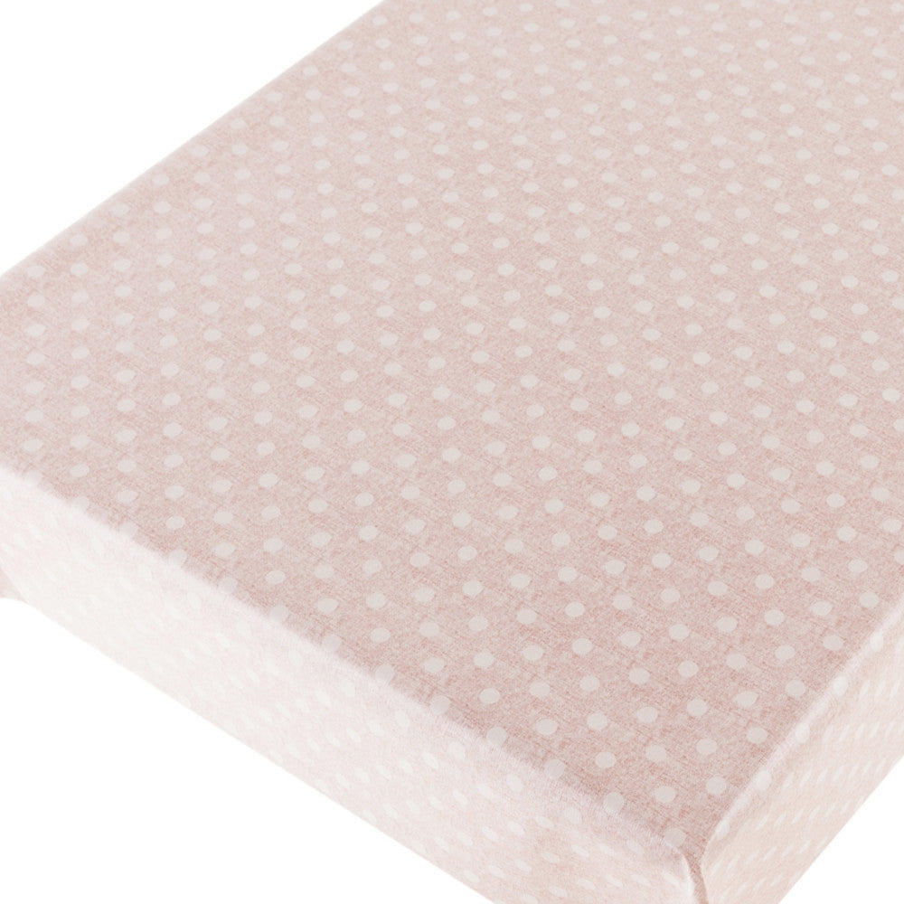 New Dot Pink - voksdug med prikker og flot præget hørlook