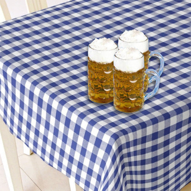 Voksdug til Oktoberfest, voksdug med blå hvid tern, 140 cm bred