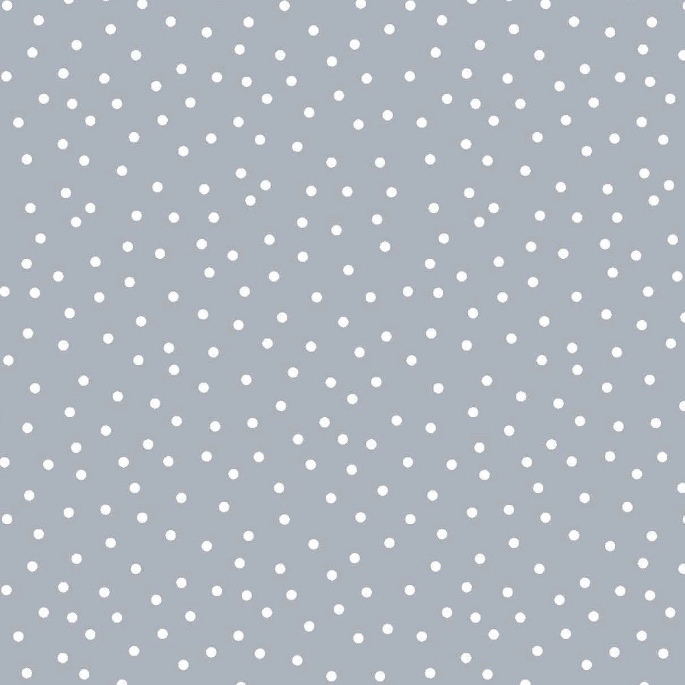 Prik Blågrå - Voksdug med hvide prikker