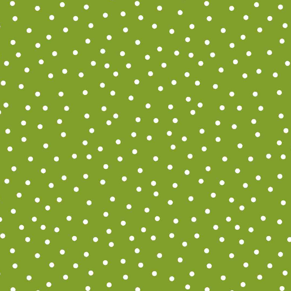Prik Grøn - Voksdug med hvide prikker