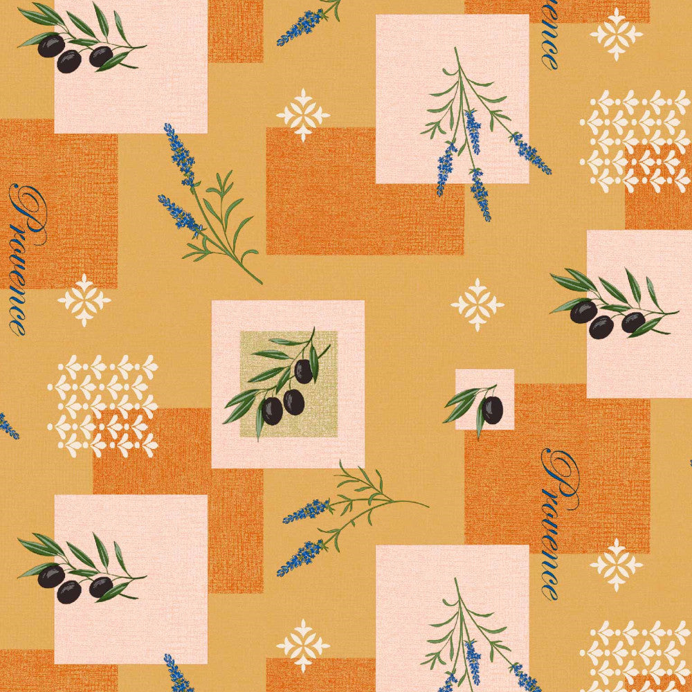 Voksdug - Provence Oliven Lavendel Orange