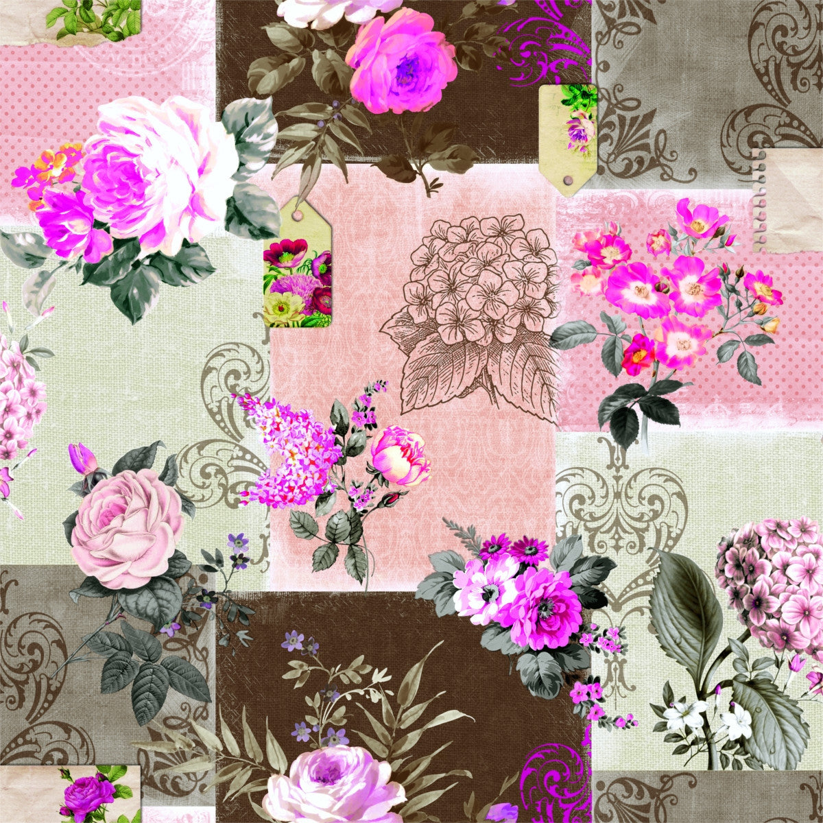 Roselyn Rosa, voksdug med flotte roser