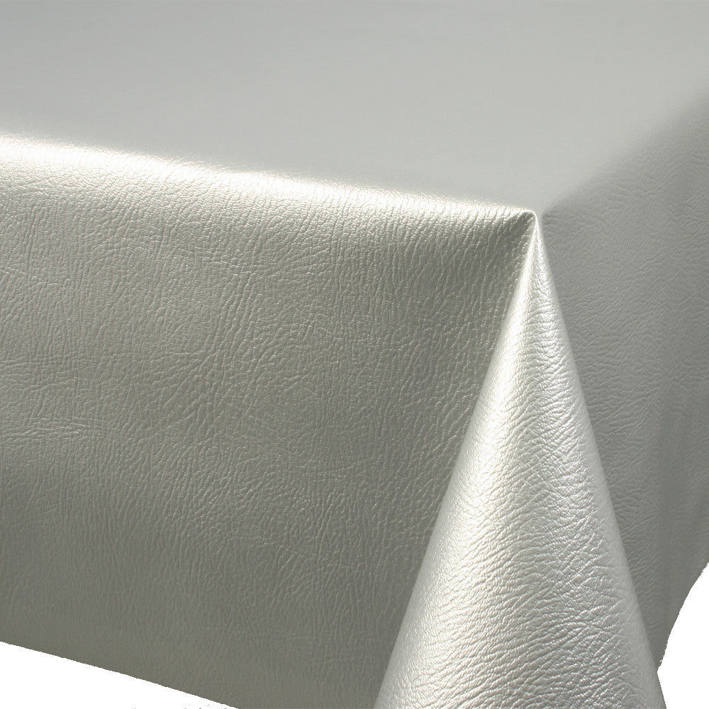 Leather sølv, voksdug skindlook sølv