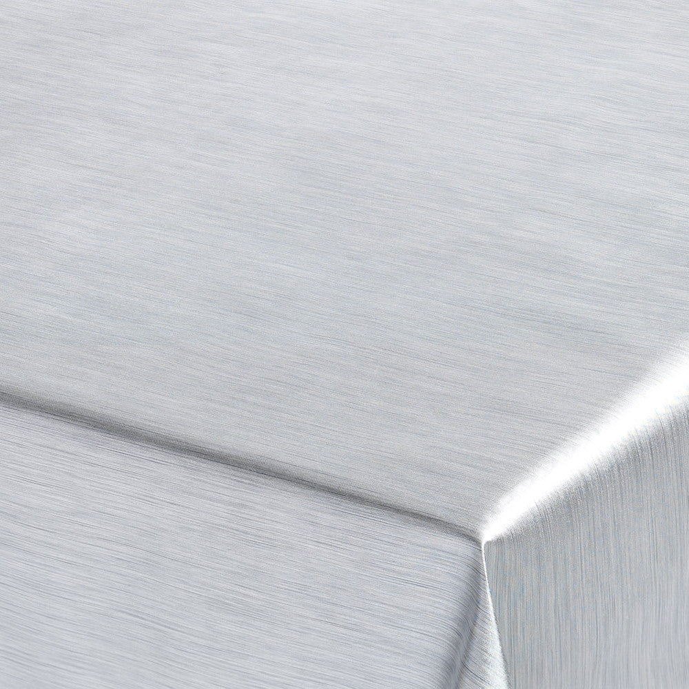 Metallic Sølv - ensfarvet voksdug i metal look