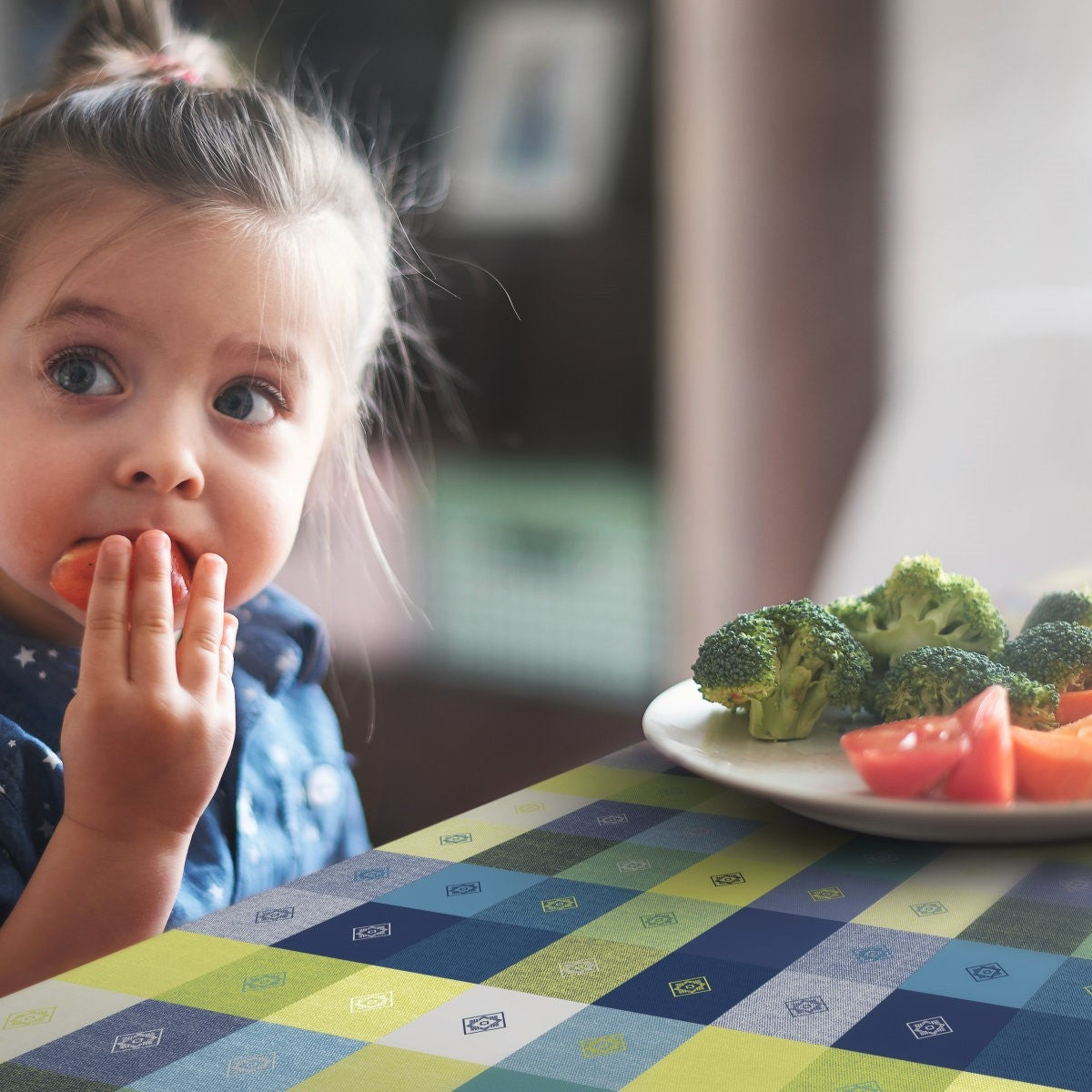 Victor Blå, LFGB certificeret voksdug med tern