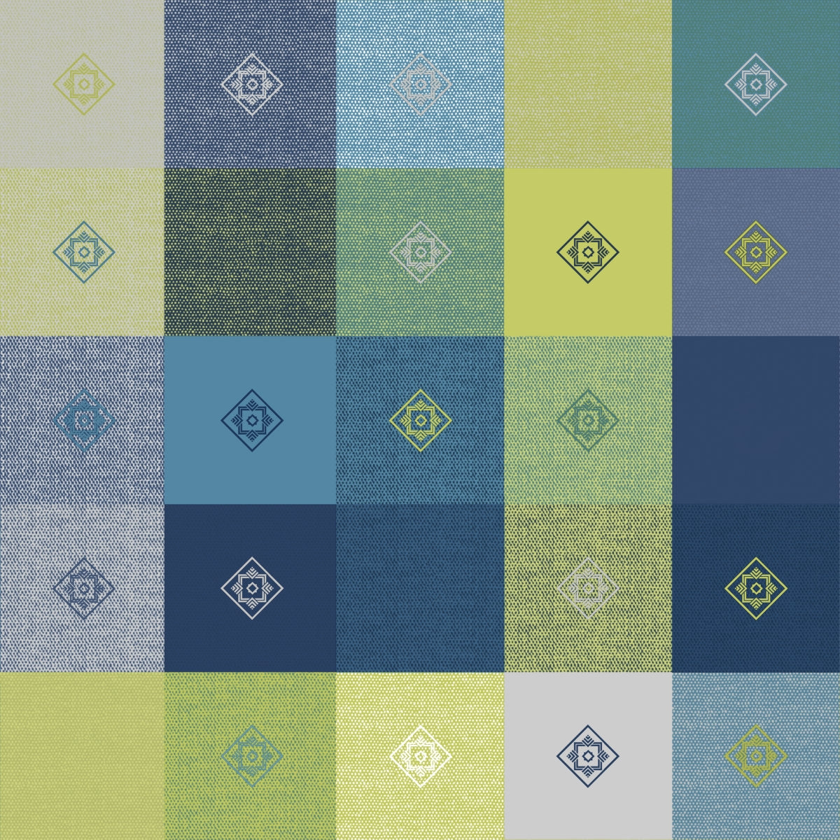 Victor Blå, voksdug med tern