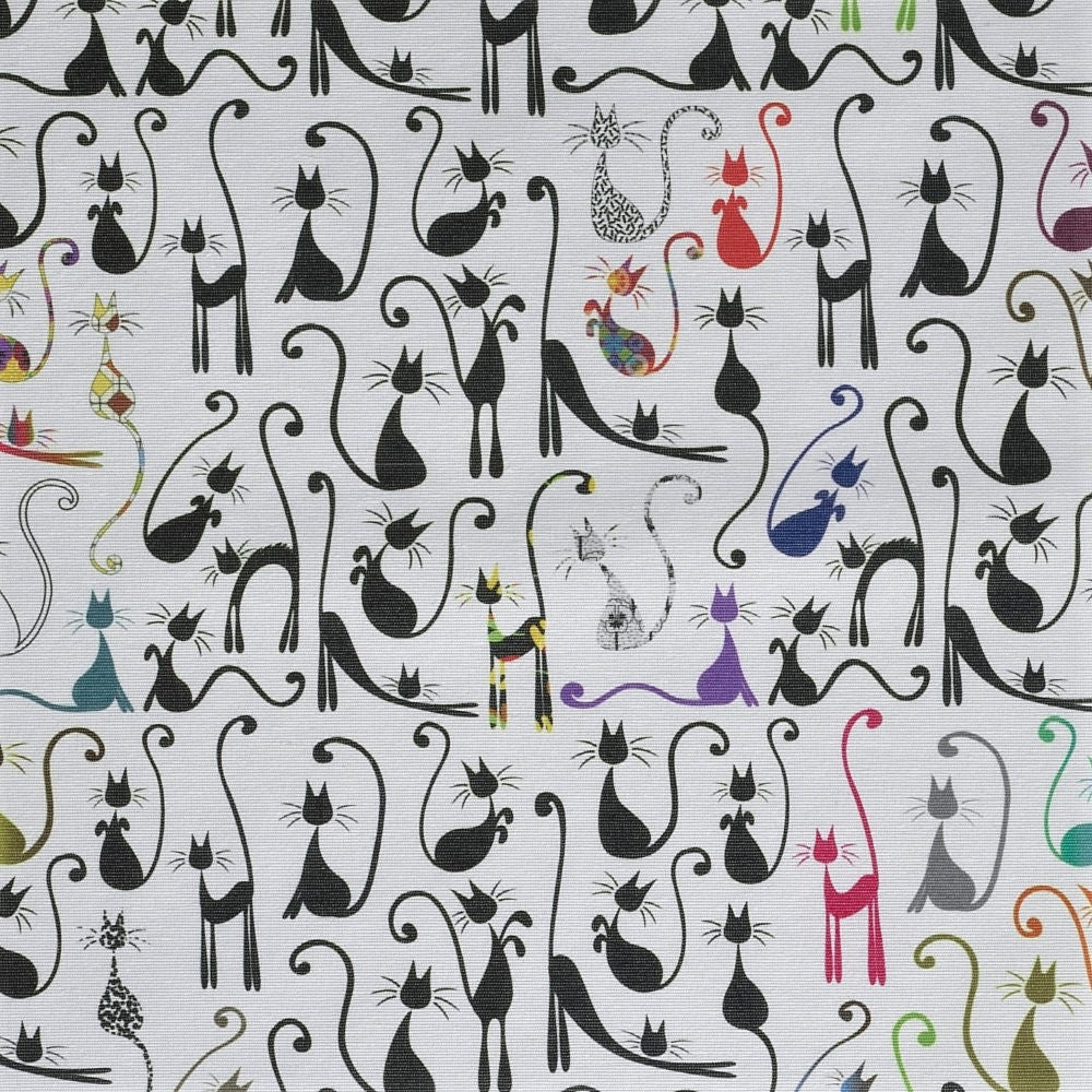 Wain, akryldug med katte, 140 cm bred