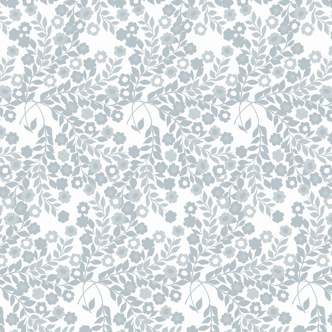 Wallflower Ice Grey - Lola voksdug med blomster ranker i grå nuancer