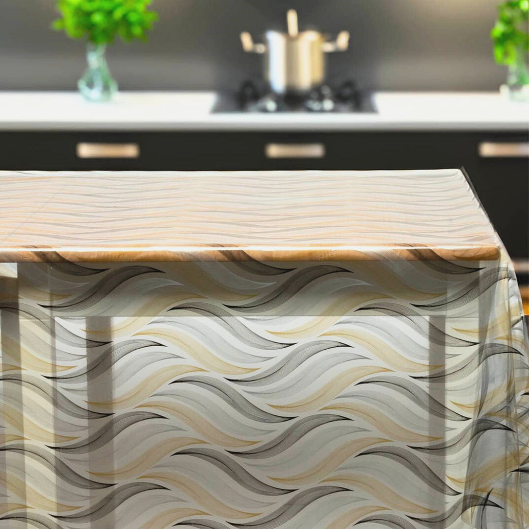 Waves, klar plastdug - Gennemsigtig voksdug med bølgemønster