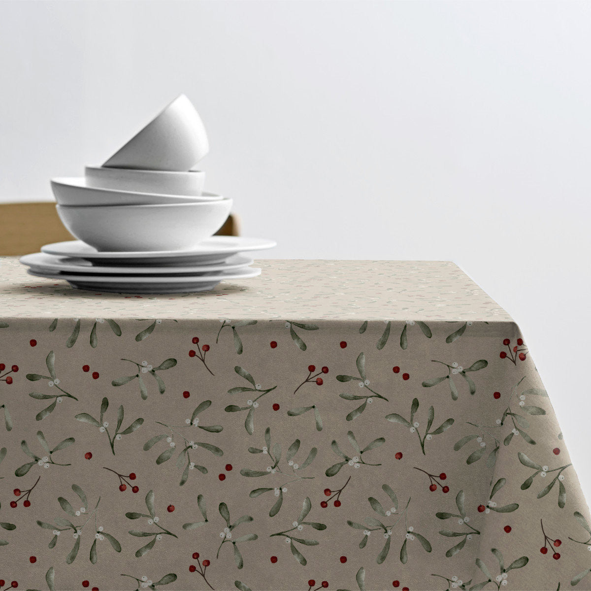 Södahl Juledug - Winter Berries, akryldug i 100% bomuld med antiskrid