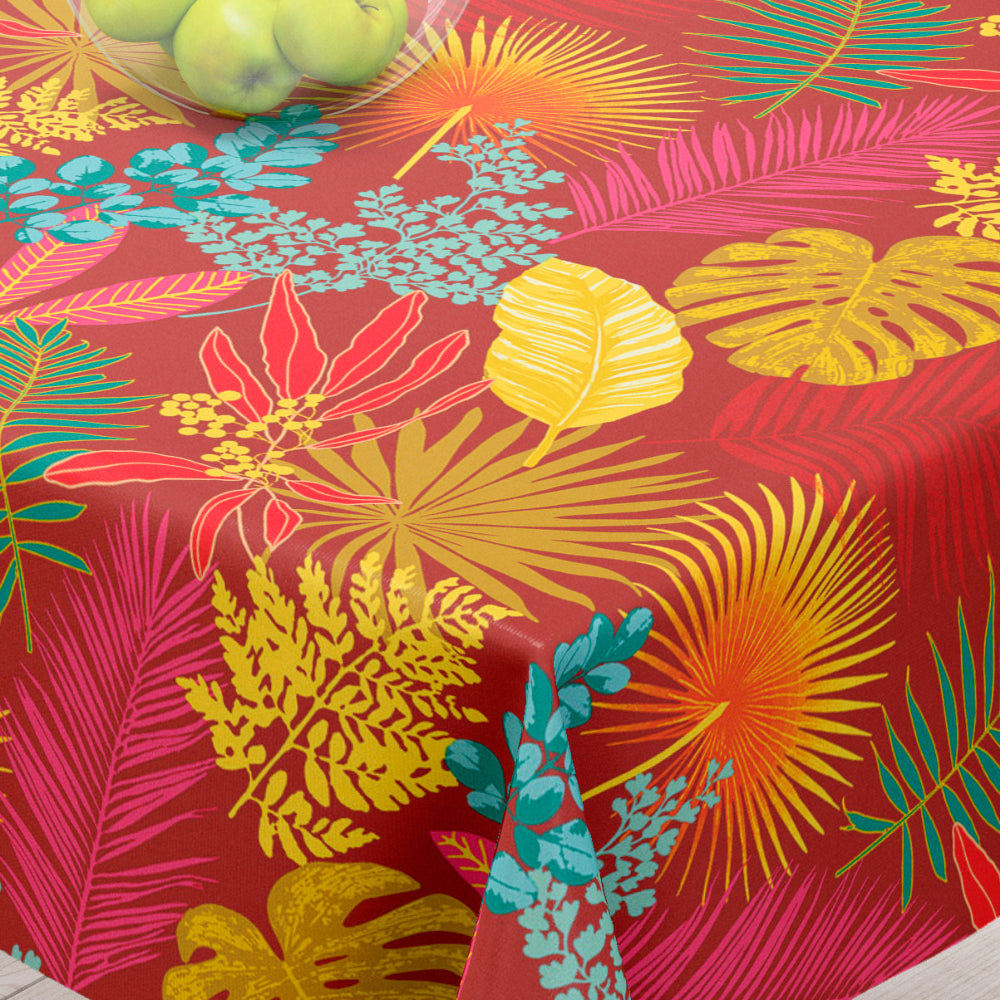 Zapara Rød - Akryldug med prangende blomster - 155 cm bred