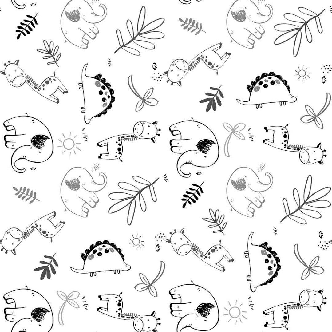 Zoo Hvid - Mal selv voksdug med dyr