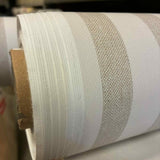 2. sortering Aria Beige/offwhite - Voksdug med striber i hørlook