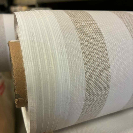 2. sortering Aria Beige/offwhite - Voksdug med striber i hørlook