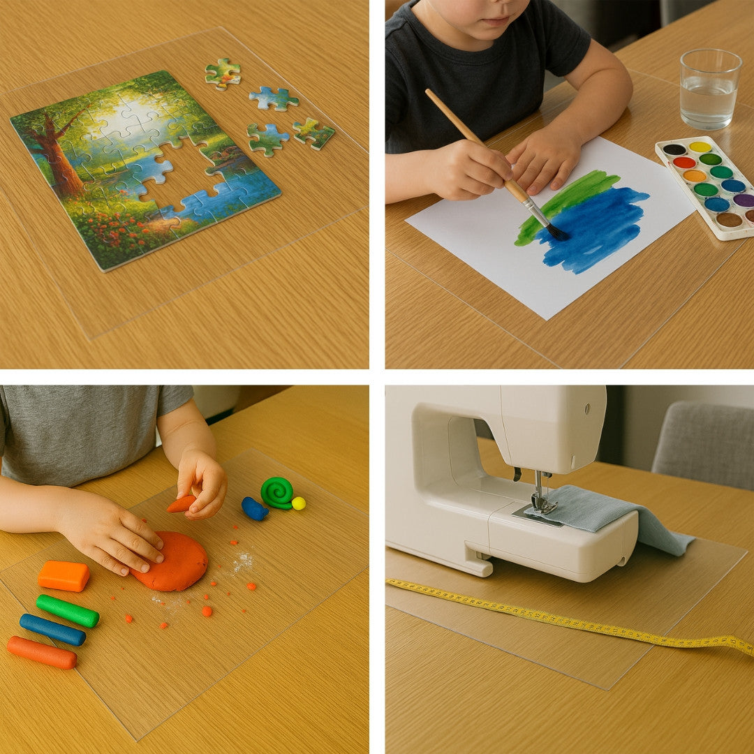 Klar plast 2,0 mm / 1,0 m x 1,0 m  gennemsigtig café folie transparent voksdug - 2. sortering