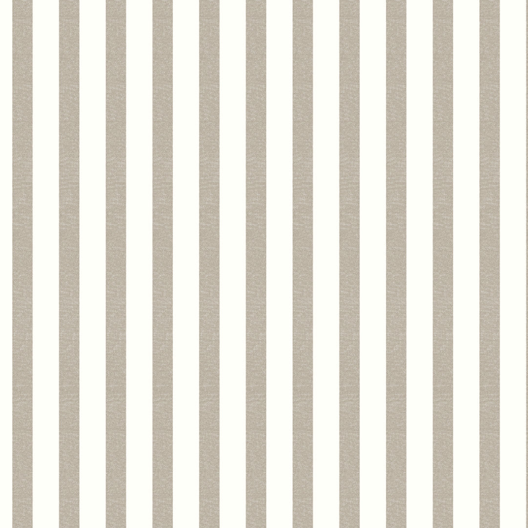 Aria Taupe/offwhite - Voksdug med striber i hørlook, mønster
