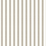 Aria Taupe/offwhite - Voksdug med striber i hørlook, mønster
