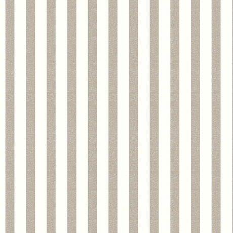 Aria Taupe/offwhite - Voksdug med striber i hørlook, mønster