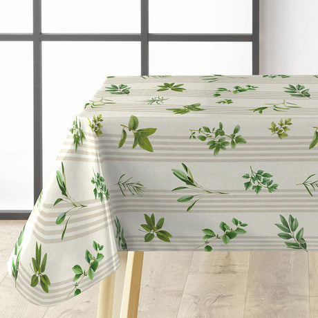 Aromates – Voksdug med glat hørlook og urtemotiv