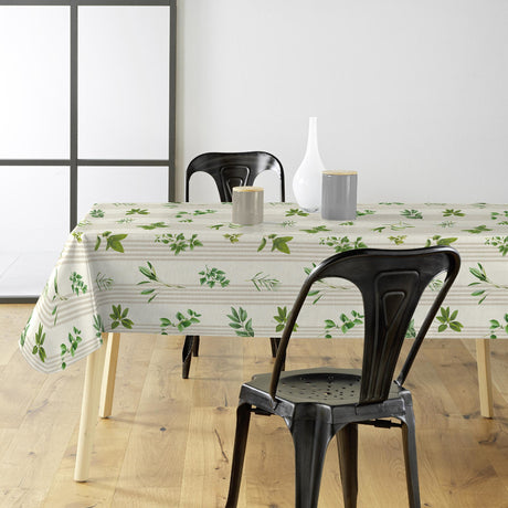 Aromates – Voksdug med glat hørlook og urtemotiv, miljø