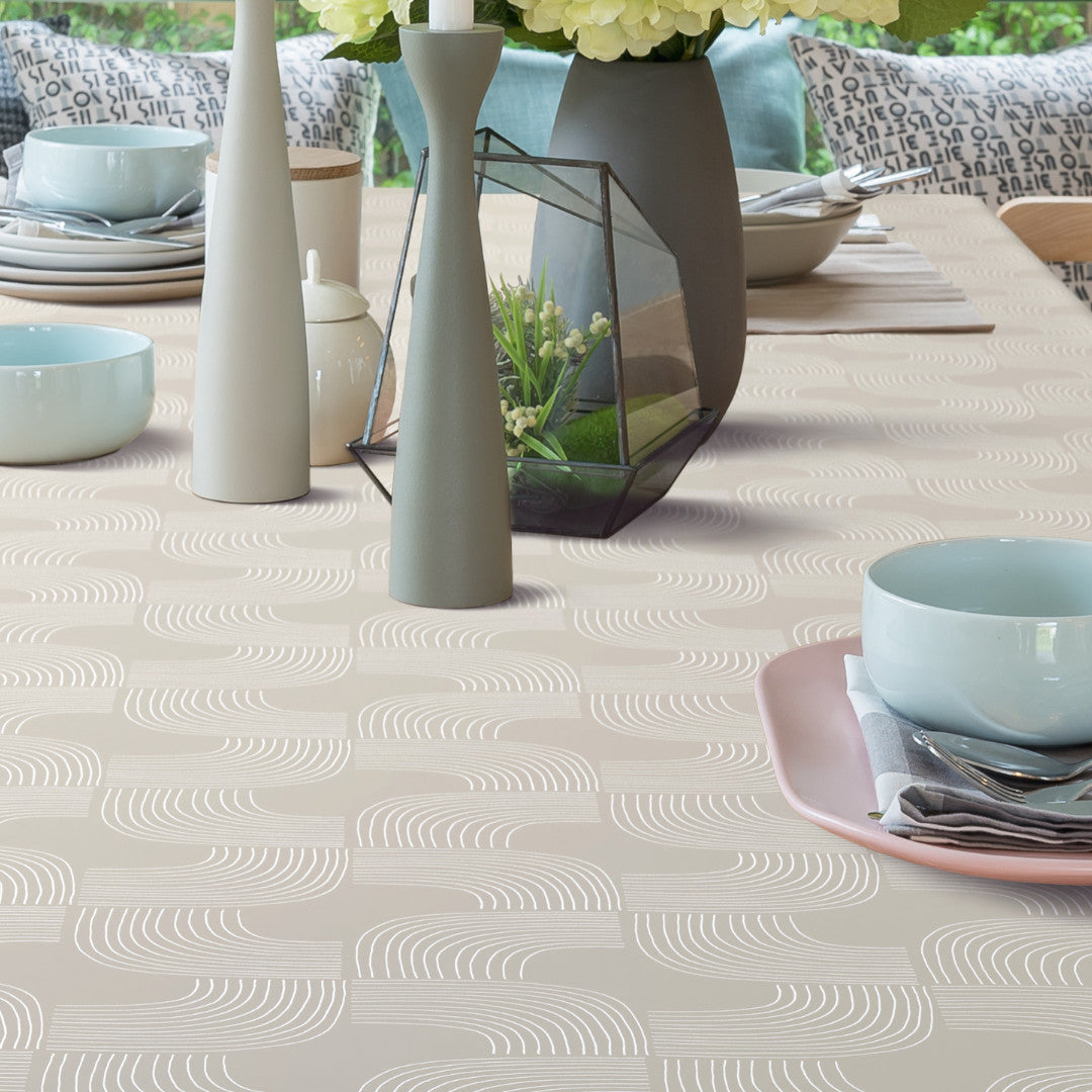 LÆNGDE: 1.5 m - Asami Stone - Ekstra kraftig voksdug med blødt grafisk udtryk