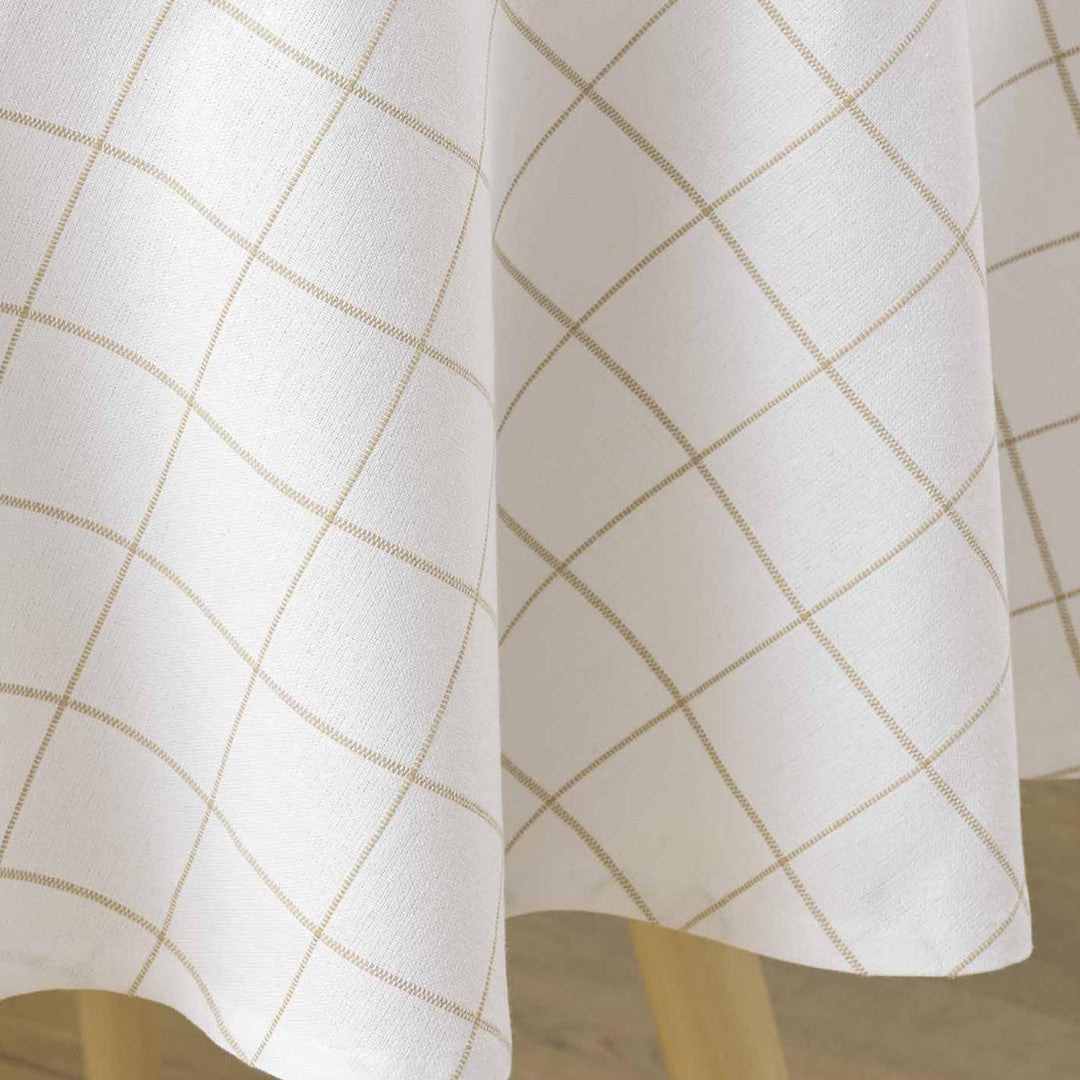 Axel Naturel Ø 180 cm - Rund ternet dug med antiplet, nærbillede