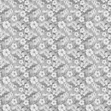 Blomsterflor Grå – Let præget voksdug med hvide blomster, mønster