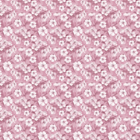 Blomsterflor Rosa – Let præget voksdug med hvide blomster, mønster